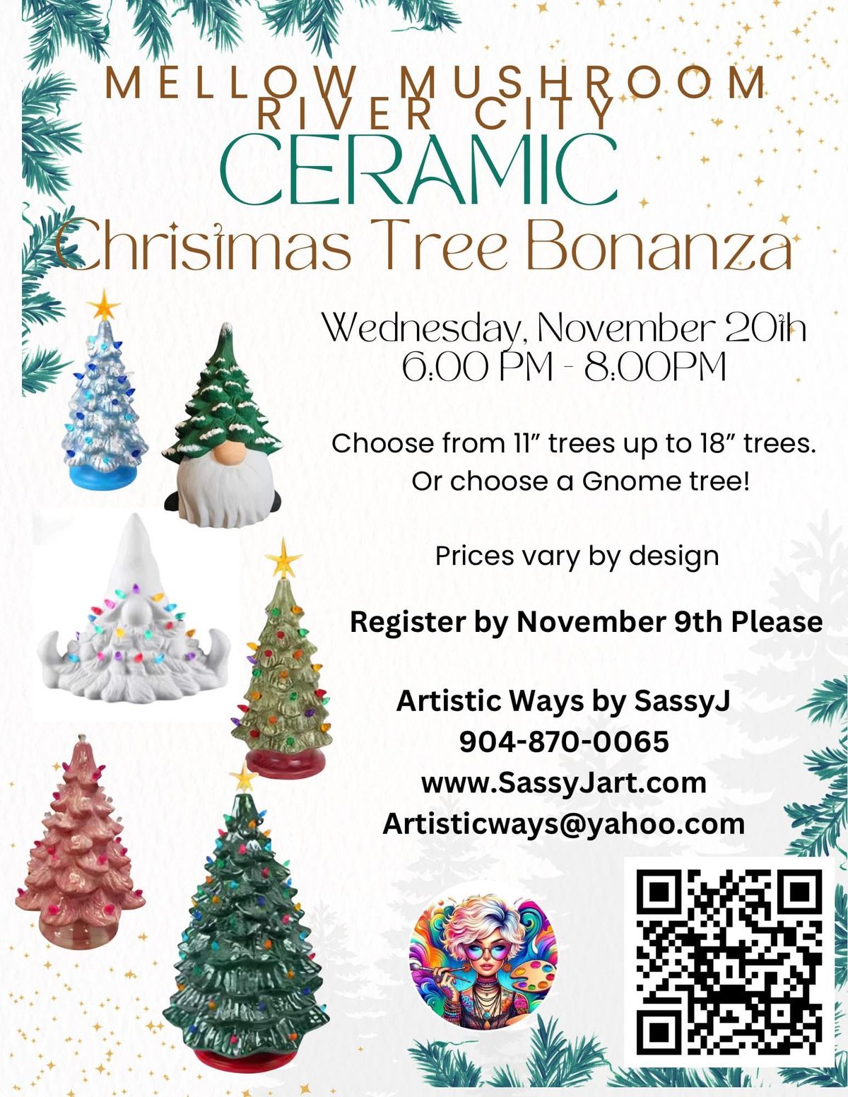 Mellow Mushroom River City, Nov. 20th Ceramic Tree Bonanza