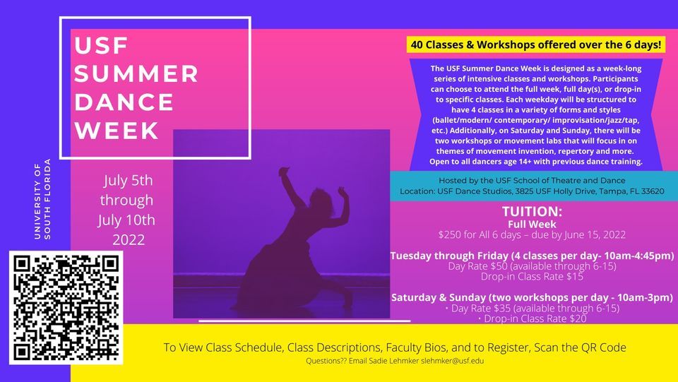 USF Summer Dance Week 2022!, University of South Florida School of USF Summer Dance Week 2022!, University of South Florida School of