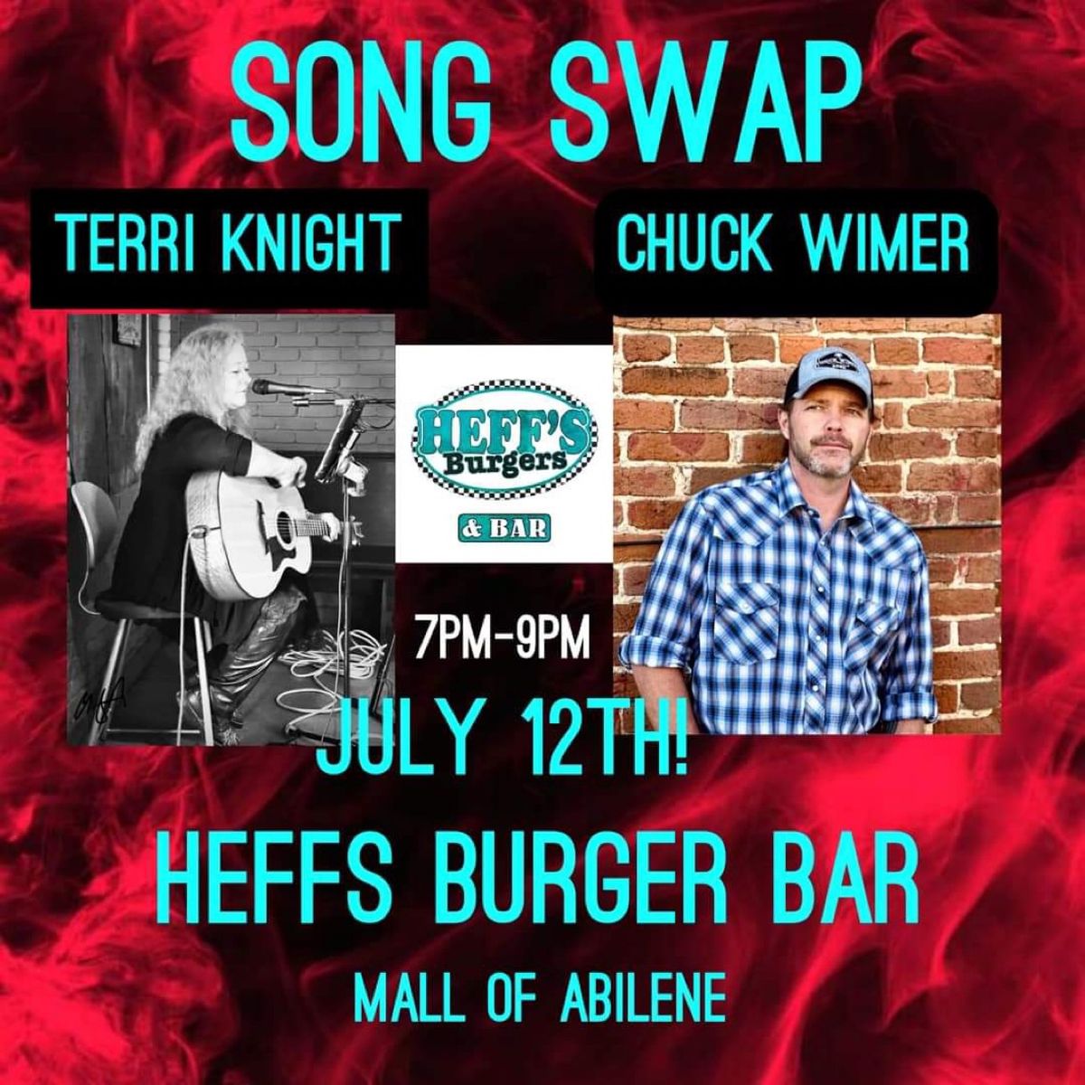 Chuck Wimer and Terri Knight Song Swap at Heff\u2019s Burger Bar