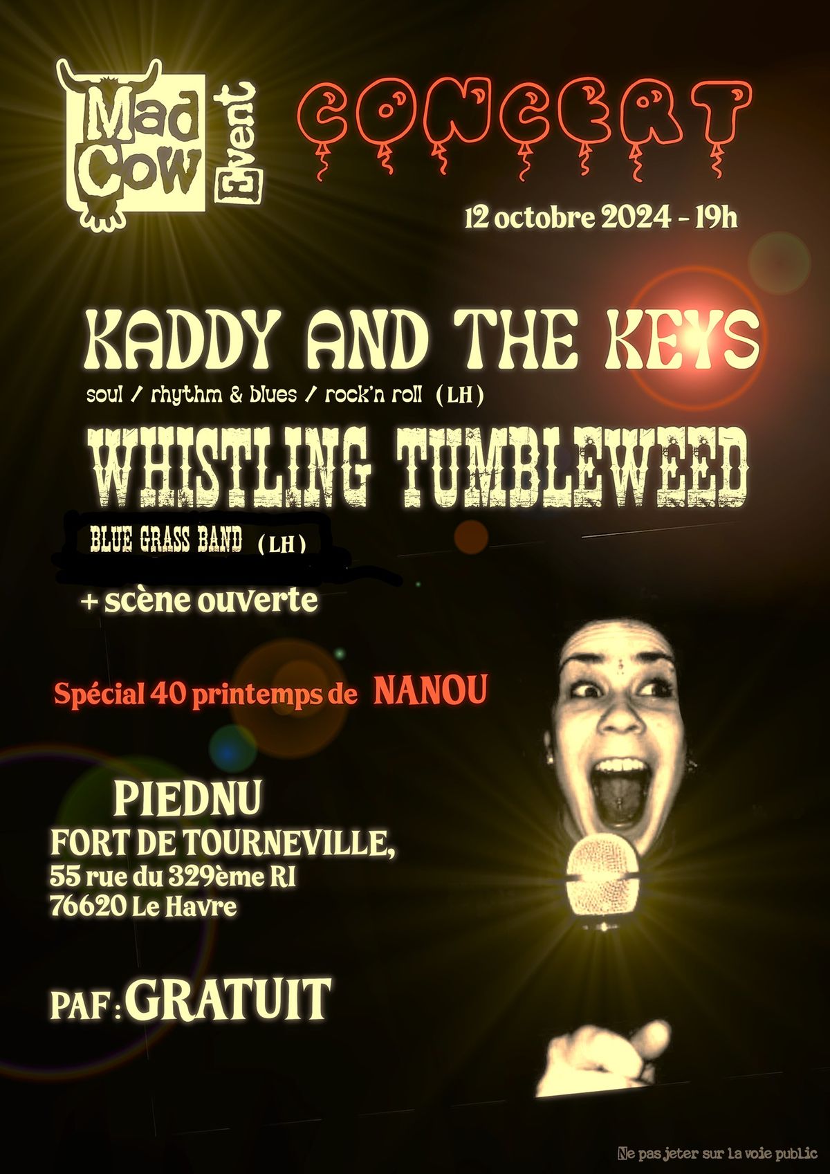 CONCERT : Kaddy and The Keys + Whistling Tumbleweed  (+ Sc\u00e8ne ouverte) GRATUIT 