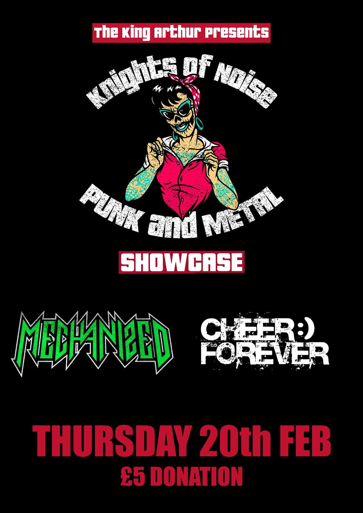 Knights Of Noise Punk and Metal Showcase Featuring Mechanized and Cheer Forever