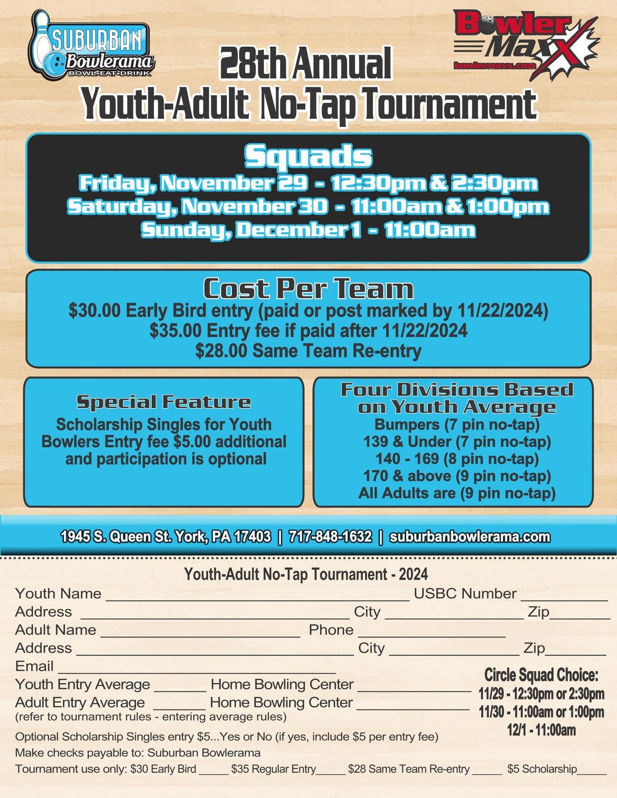 28th Annual Youth Adult No-Tap Tournament