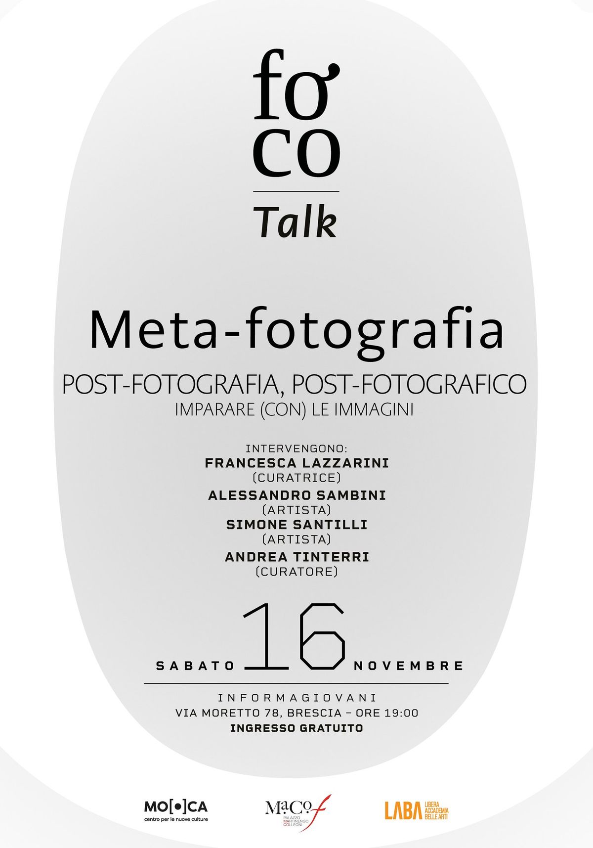 FOCO Talk - \u201cMeta-fotografia, post-fotografia, post-fotografico. Imparare (con) le immagini\u201d