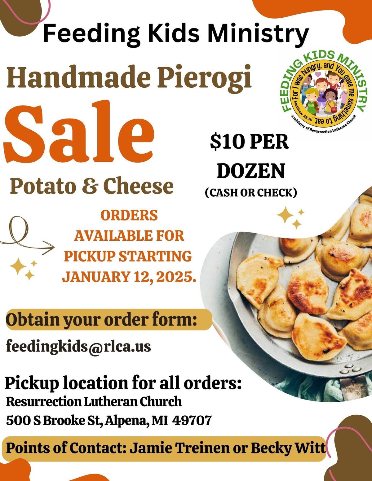 FKM Handmade Pierogi Sale\/Fundraiser 