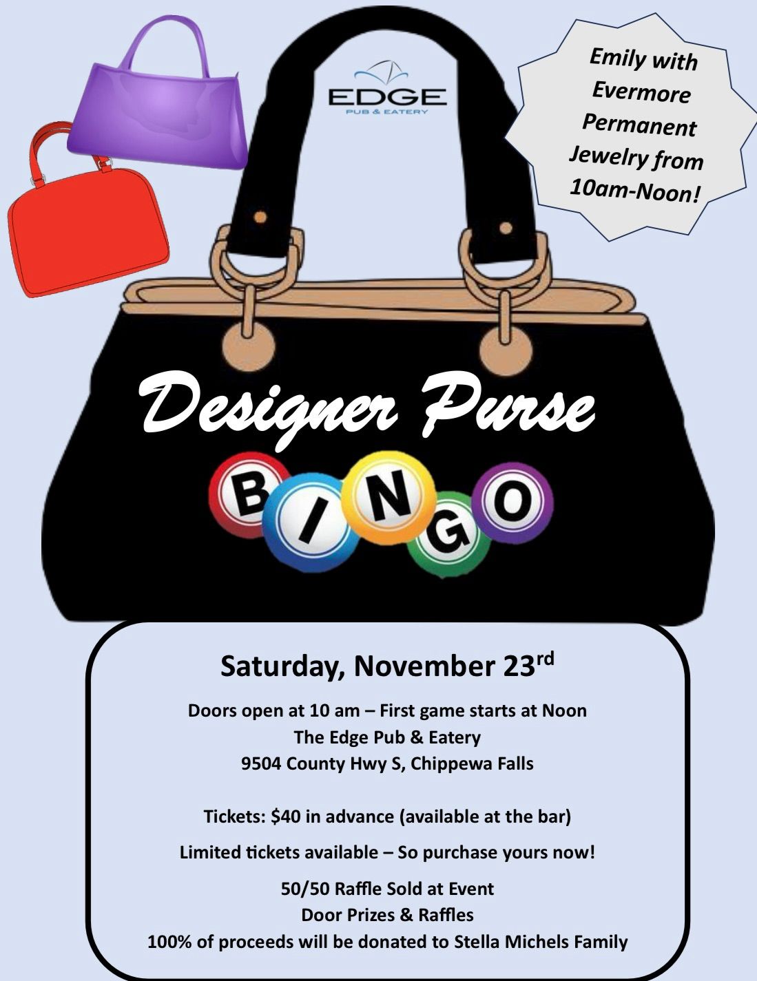 Designer Purse Bingo @ The Edge