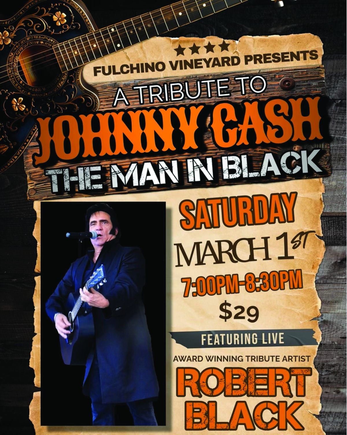 3\/1\/25 - The Man in Black - Johnny Cash Tribute Starring, Robert Black!