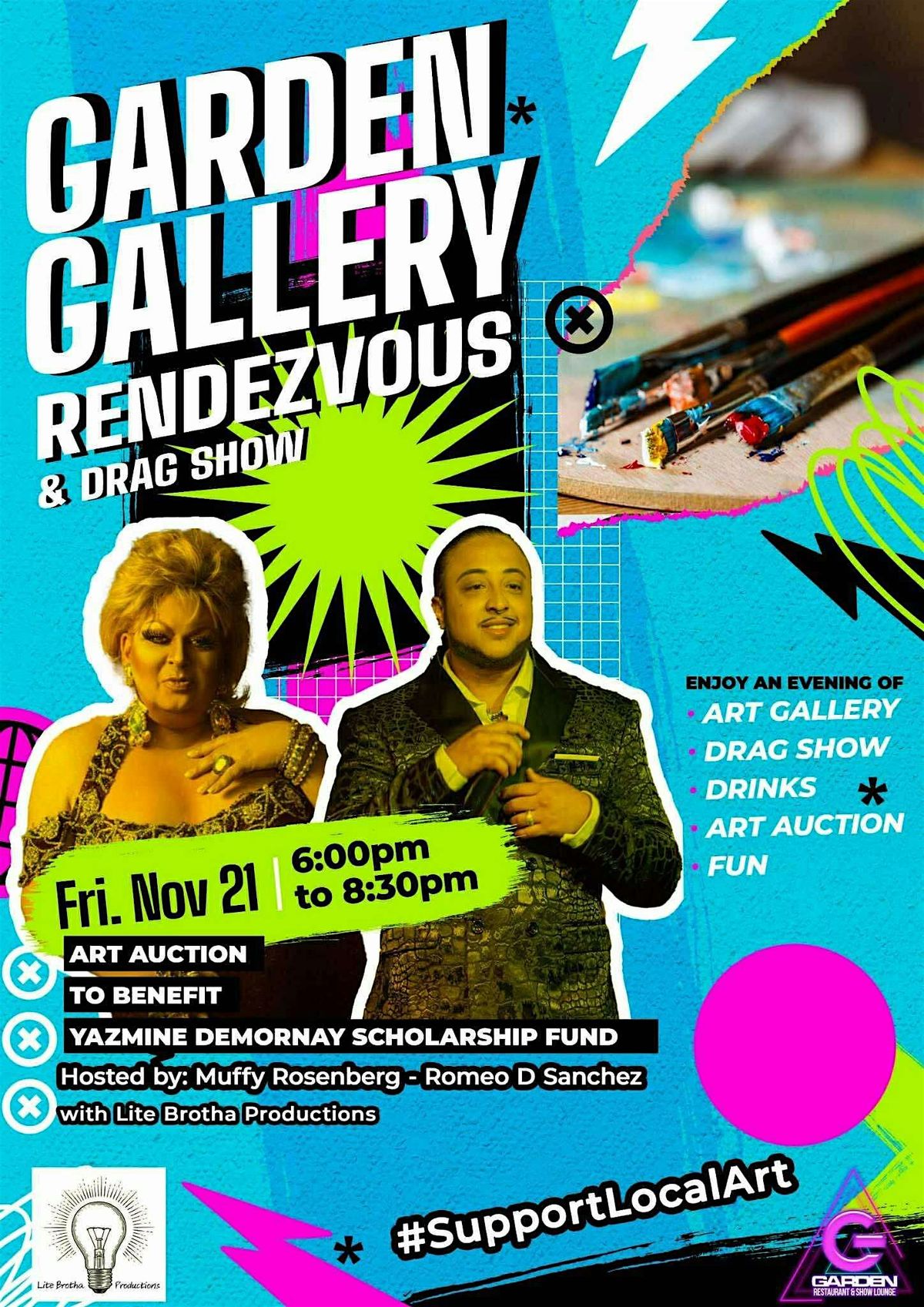 Garden Art Auction + Drag Show - 6 to 8:30pm