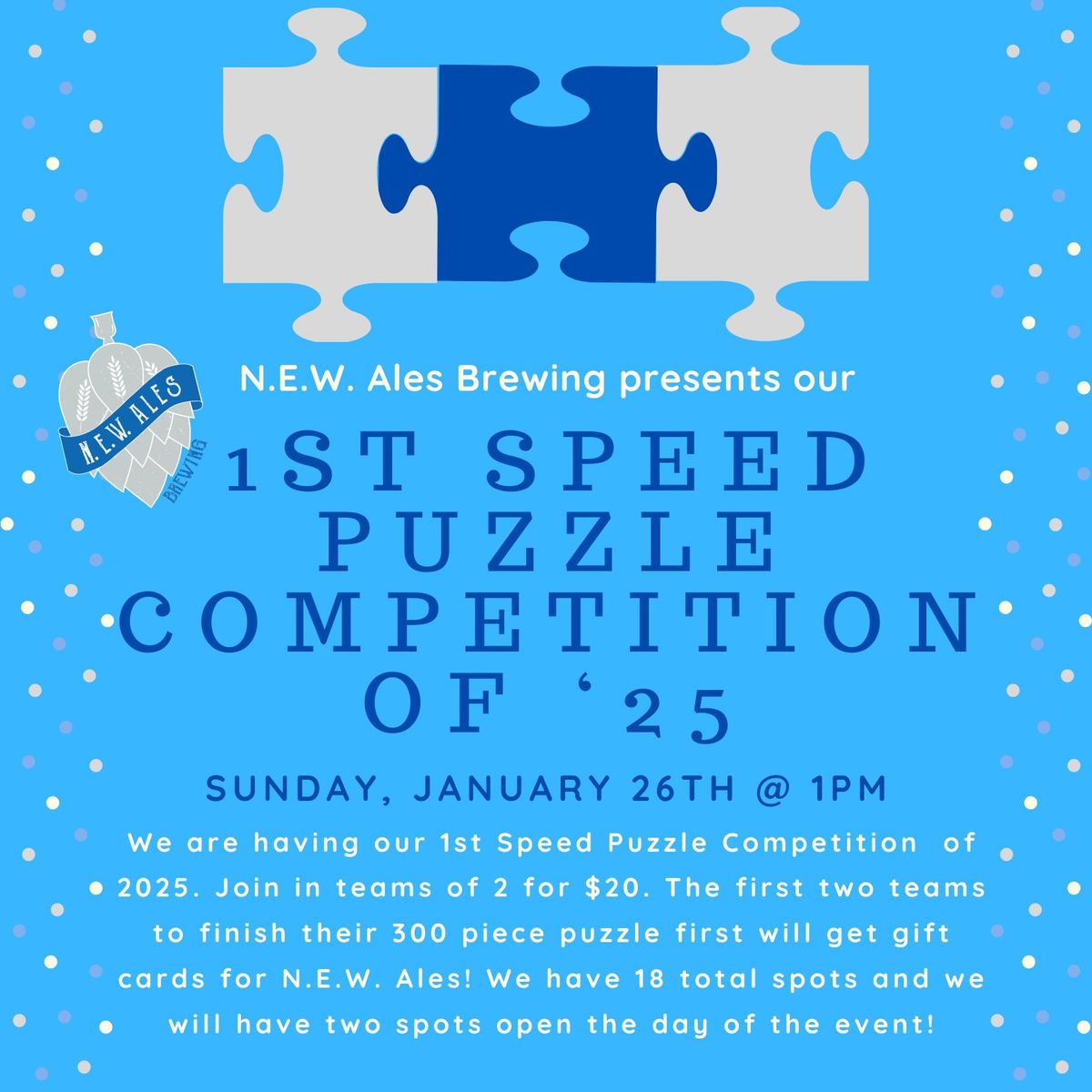 1st Speed Puzzle Competition of '25 at NEW Ales