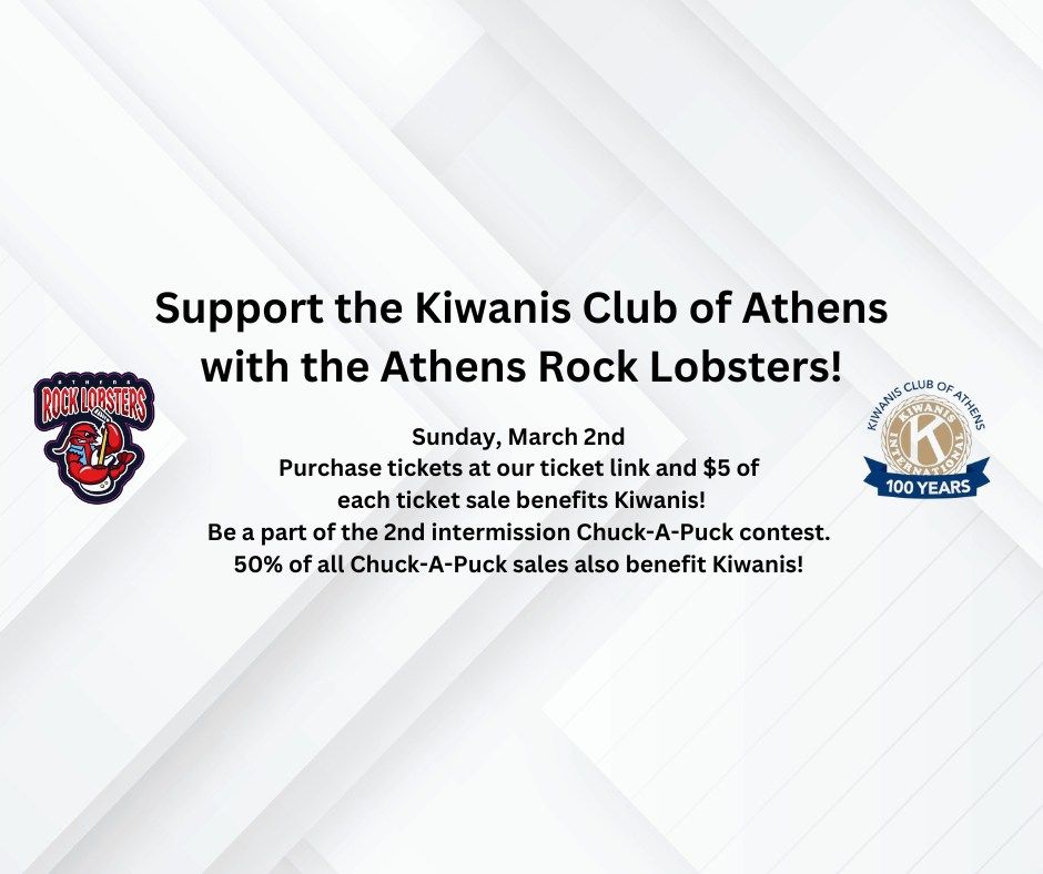 Kiwanis Fundraiser Game with the Athens Rock Lobsters