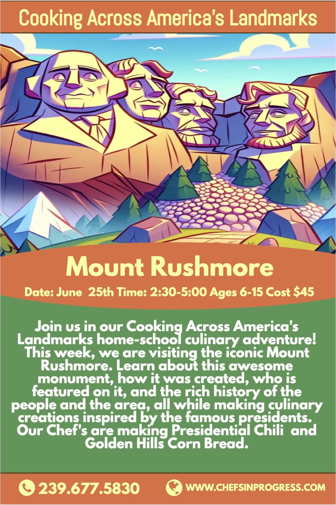 Cooking Across America's Landmarks Homeschool (Mount Rushmore)