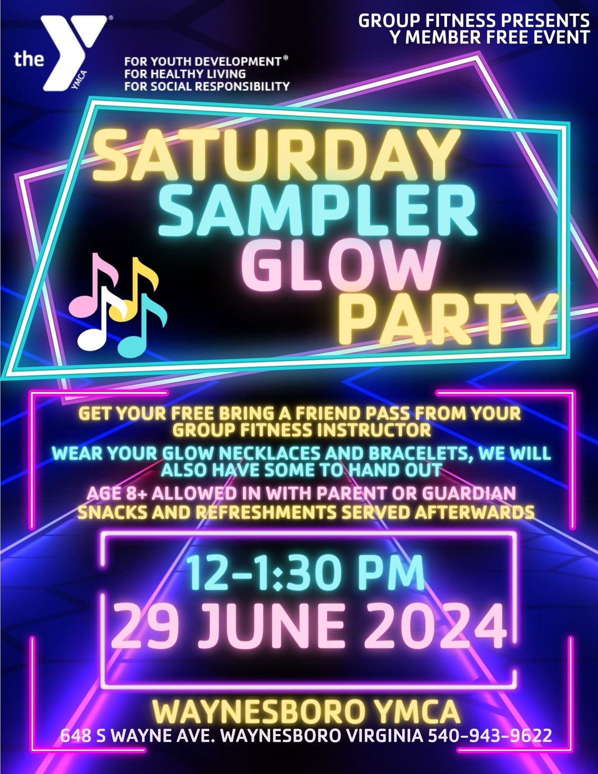 Saturday Sampler Glow Party and Bring A Friend