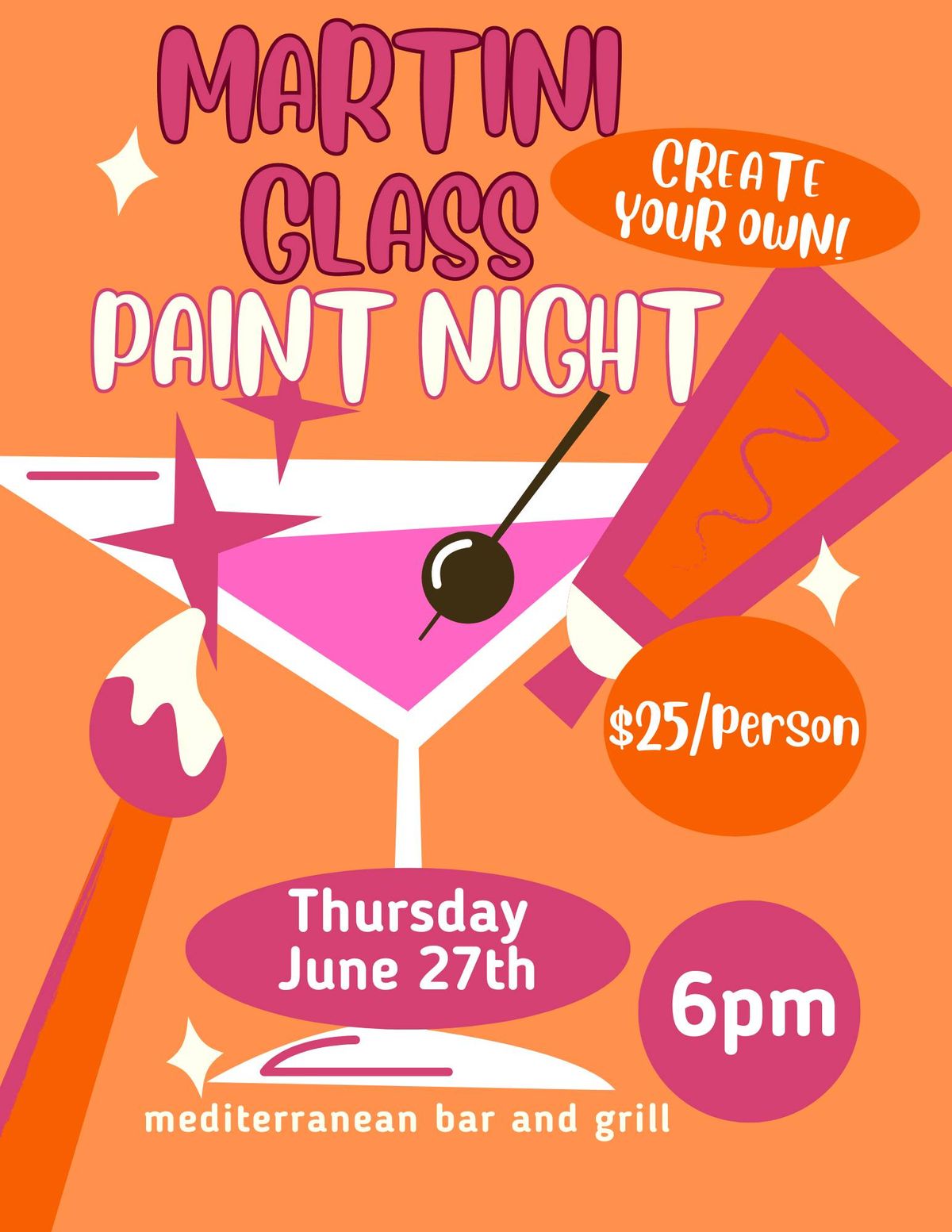 Martini Glass Paint Night!