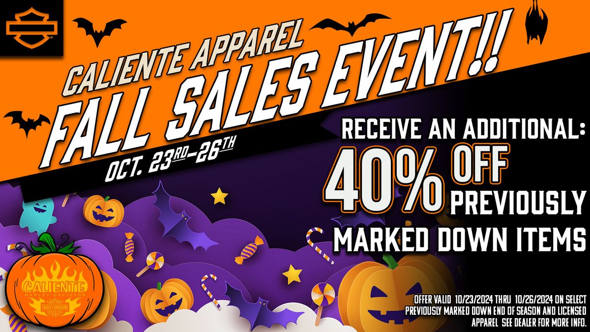 Caliente Apparel Fall Sales Event