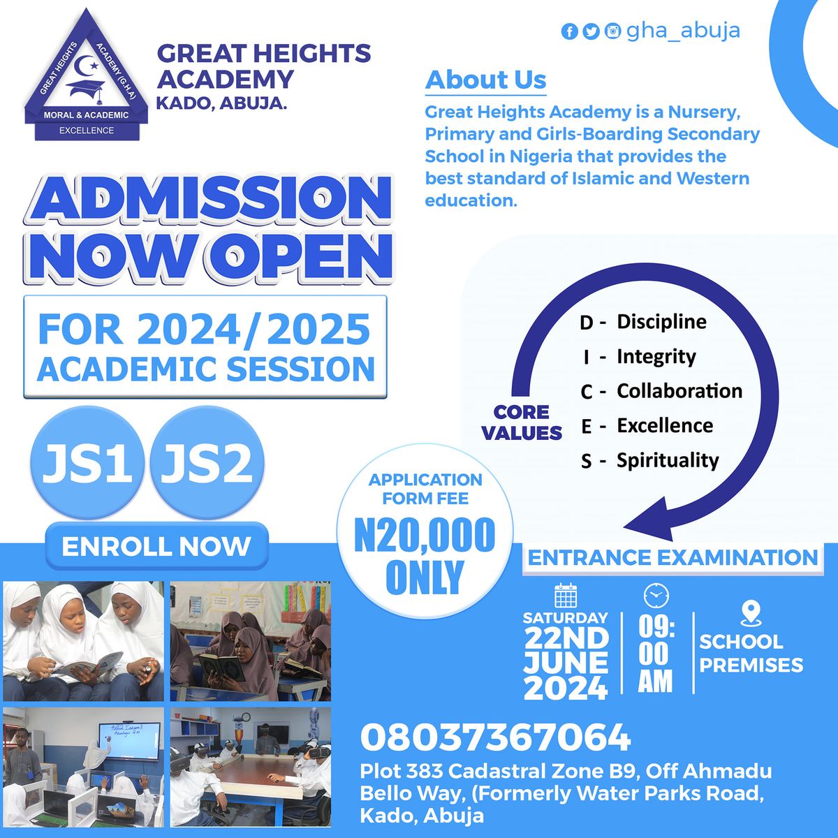 Entrance Exams into JSS 1 and JSS 2 for the 2024\/2025 Academic Session