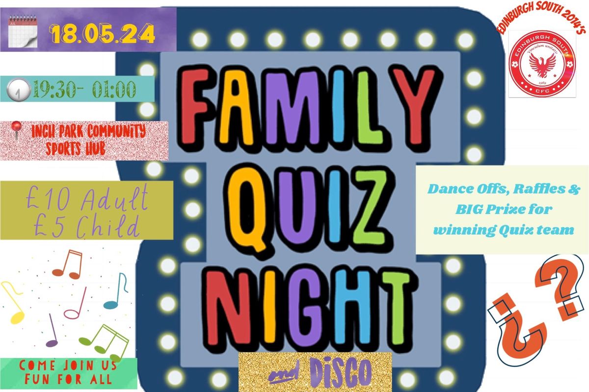 Family quiz & disco Fundraiser 