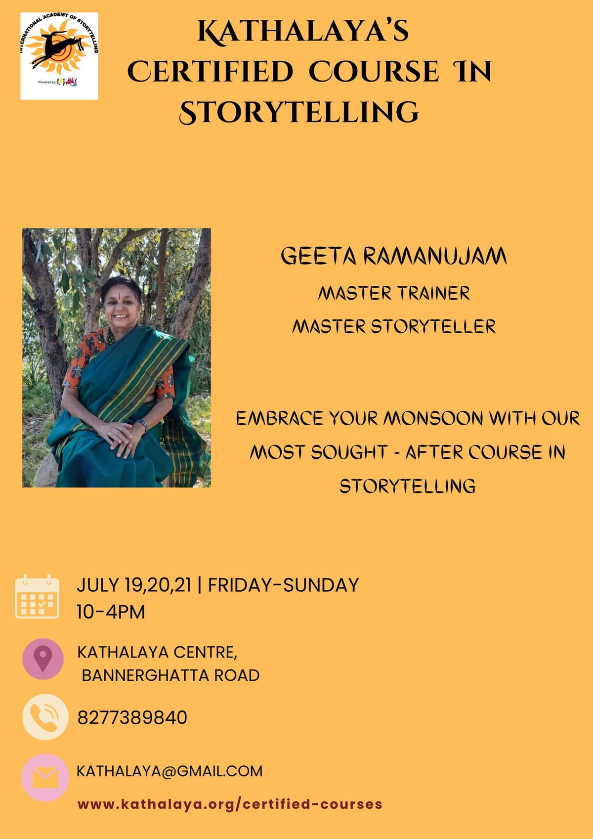 Monsoon Mania - Certified Beginner's Course in Storytelling
