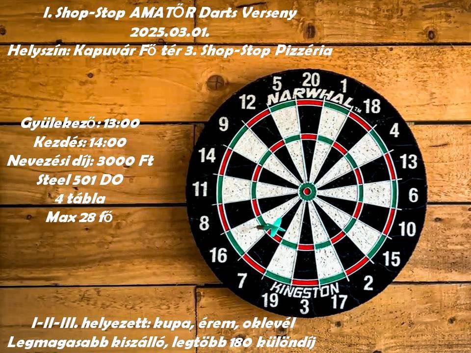 I. Shop-Stop Amat\u0151r Darts Verseny