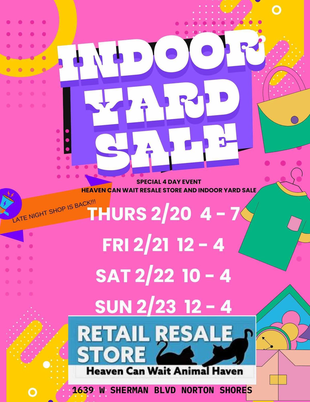 HCW Indoor Yard Sale Fundraiser - Opens 2\/20 at 4pm