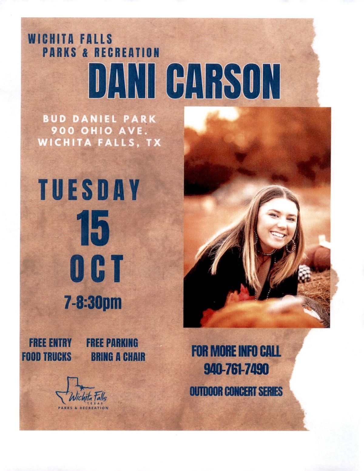 Parks & Recreation Outdoor Concerts Series with "Dani Carson"