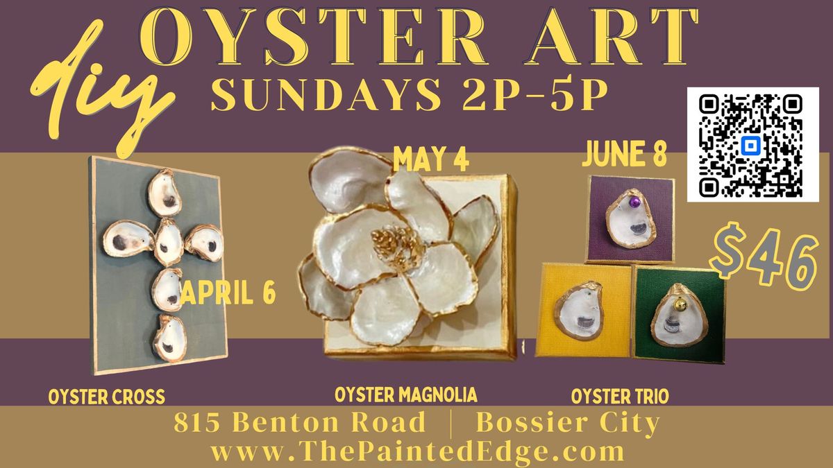 Oyster Art (Cross on Wood)