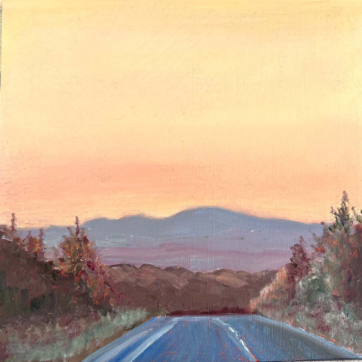 Acrylic painting Class - Blue Ridge Trees at Dusk