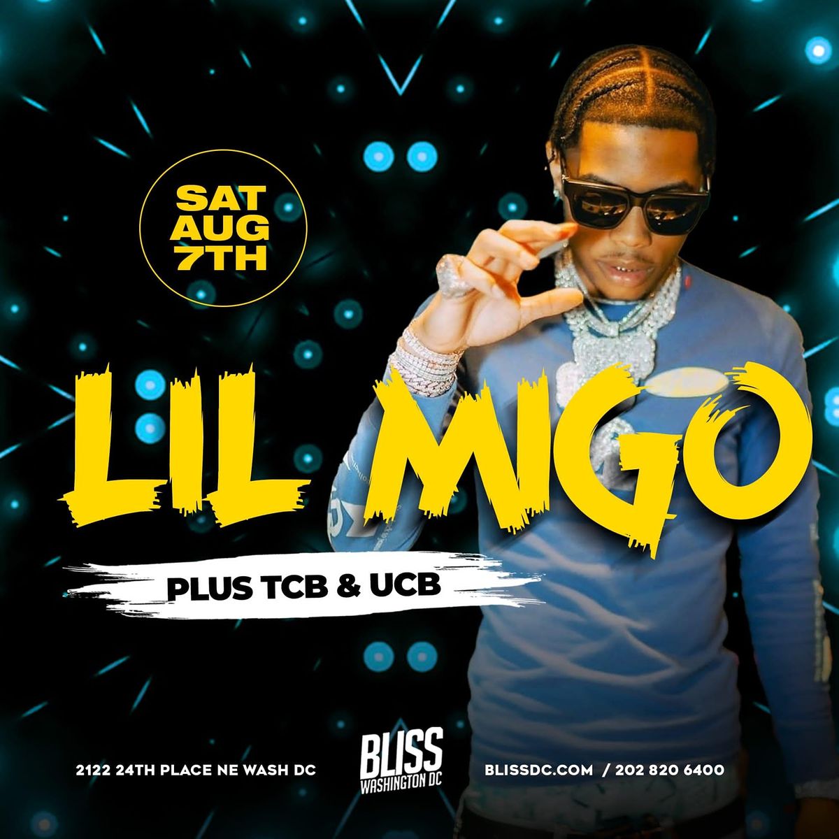 Lil Migo live at Bliss DC alongside  Tcb Band