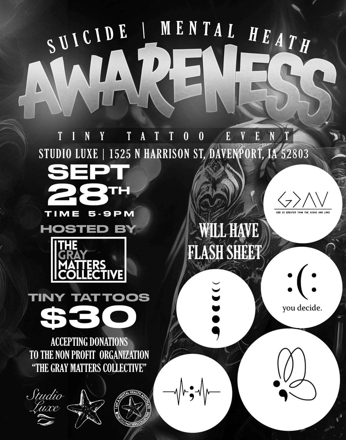 Suicide Prevention Month Tiny Tattoo Event