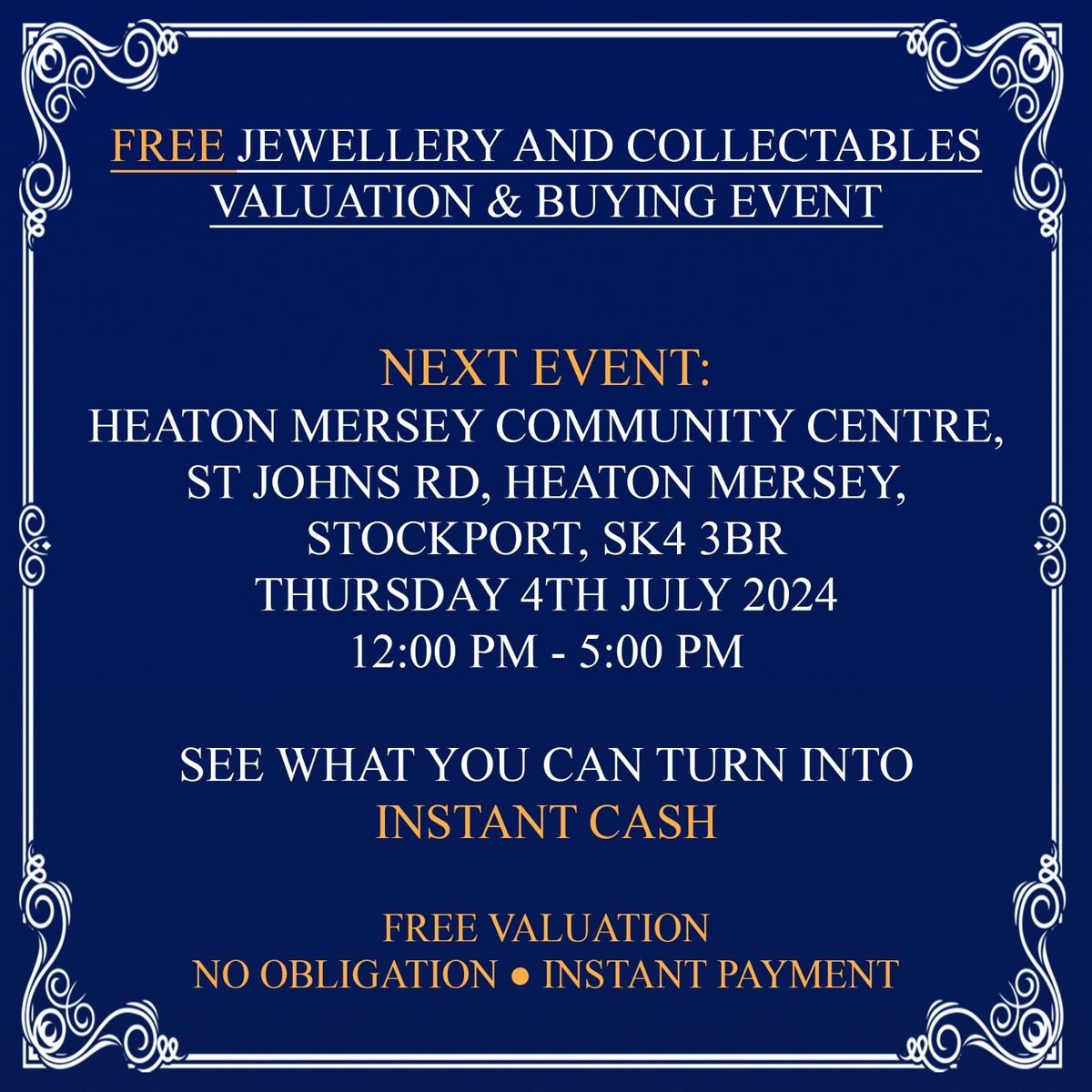 Heaton Mersey antiques valuation & buying event 