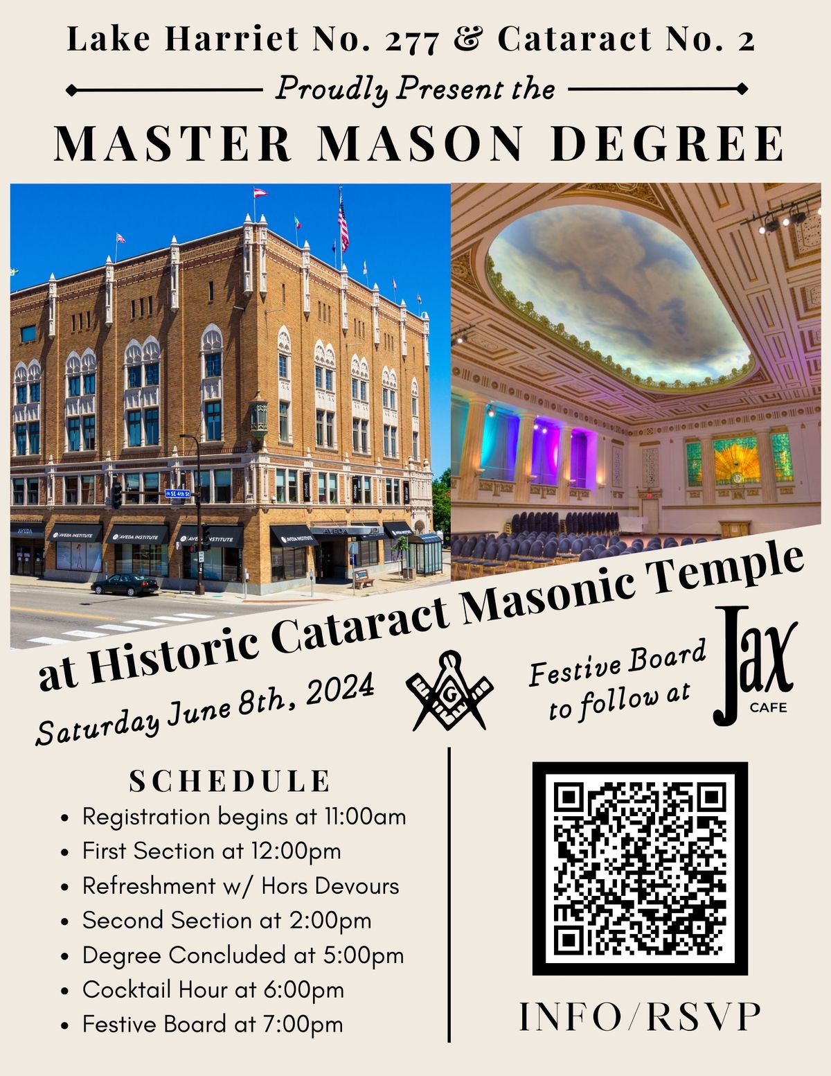 Master Mason Degree at Historic Cataract Temple