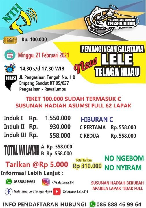 Paket mingguan galatama telaga hijau