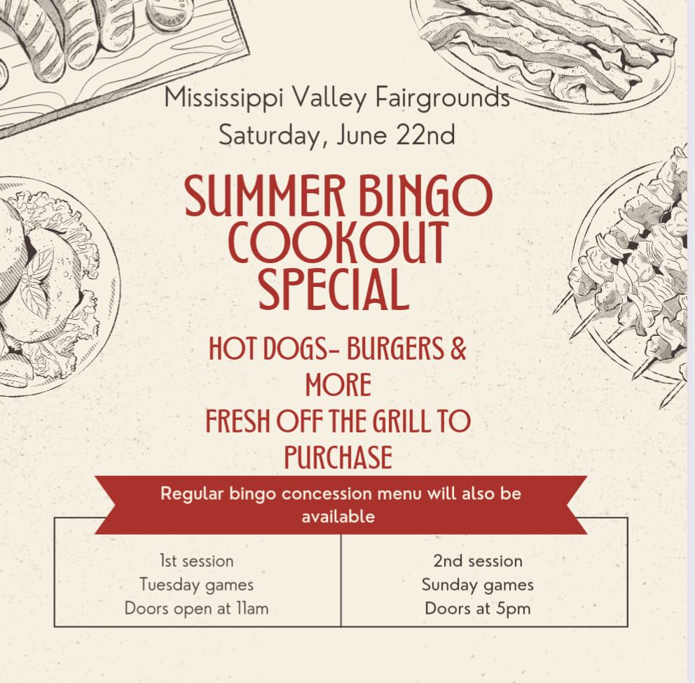 Summer Bingo Cookout special 
