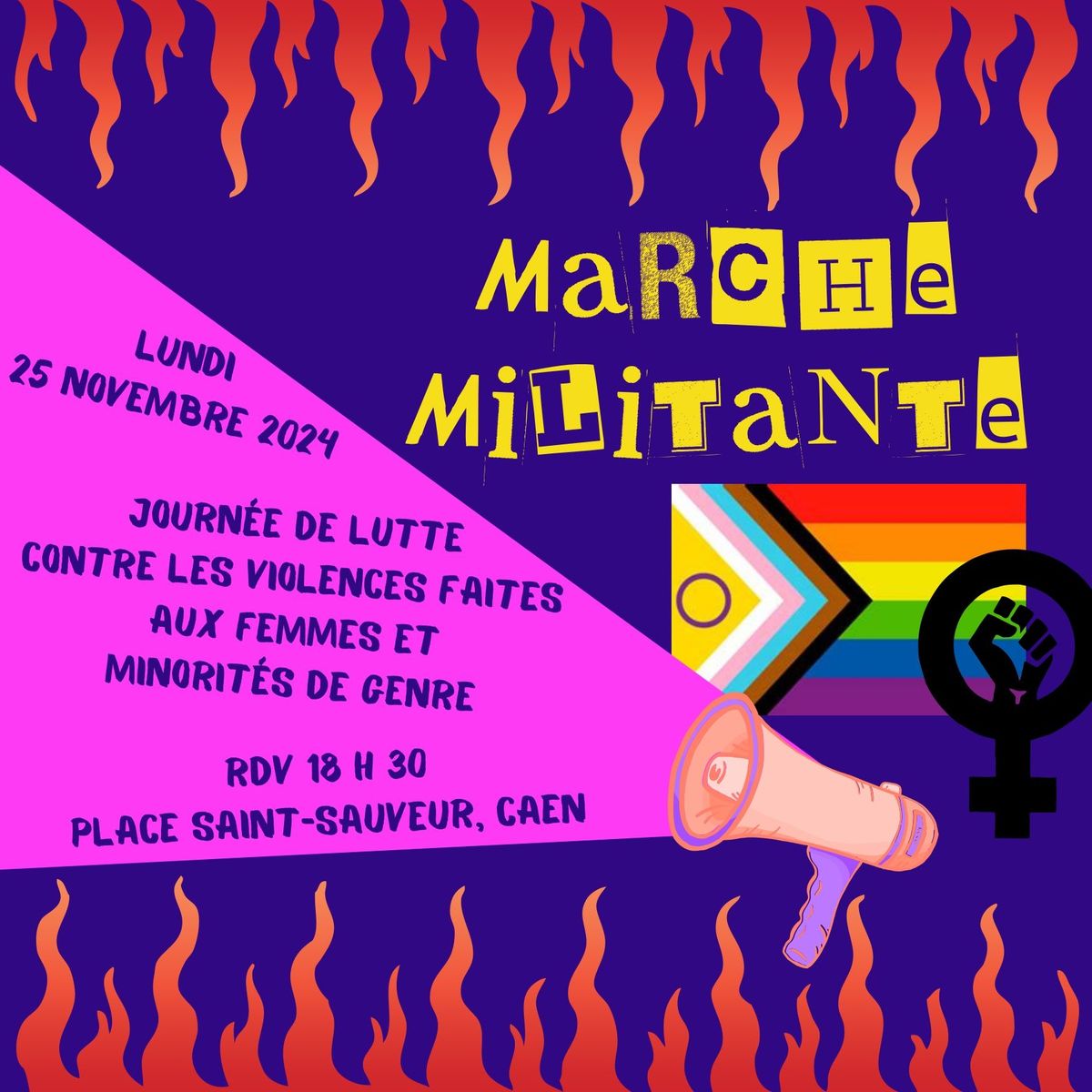 Marche militante contre les violences faites aux femmes et aux minorit\u00e9s de genre 