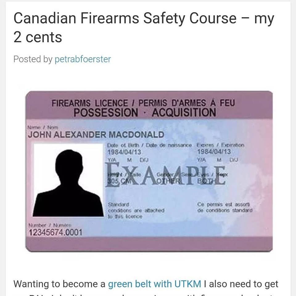 CFSC CRFSC PAL Firearms License Course