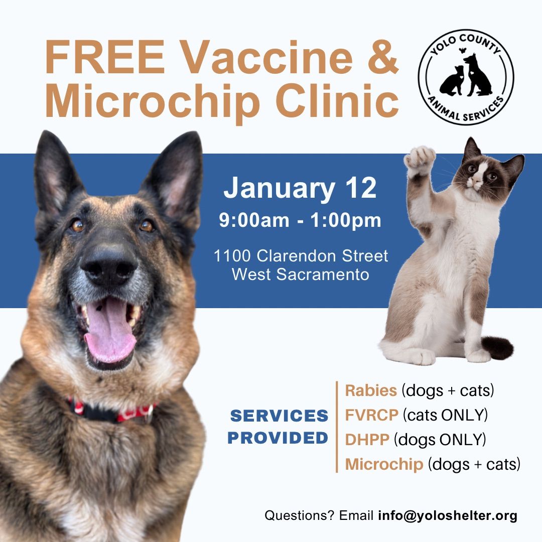 FREE Vaccine and Microchip Clinic for Yolo County Pets