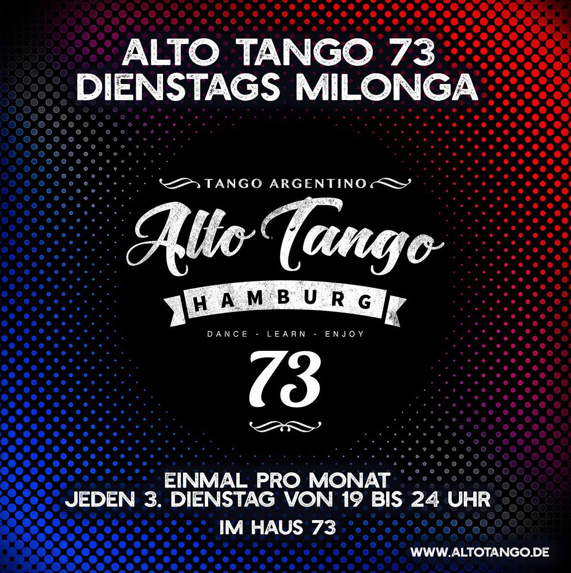 ALTO TANGO 73 -DIENSTAG MILONGA -  WS bei Andres und Maude - DJ Martin Schwutke