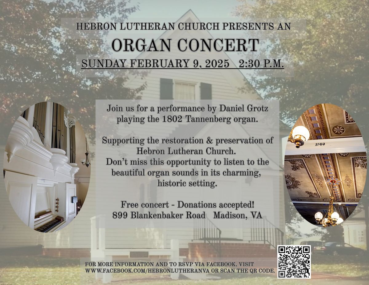 Organ Concert at Hebron Lutheran Church 