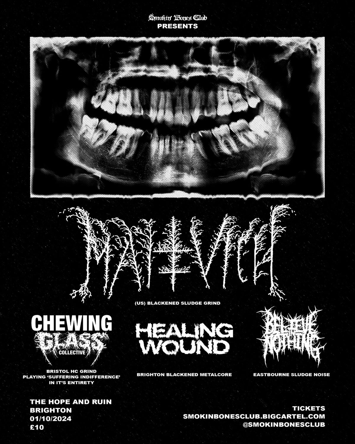 SBC PRESENTS: MALEVICH \/ CHEWING GLASS COLLECTIVE \/ HEALING WOUND \/ BELIEVE IN NOTHING