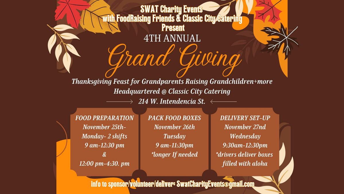 \u2728Grand Giving\u27284th Annual Thanksgiving Feast by Krewe of SWAT, FoodRaising Friends, & Classic City 