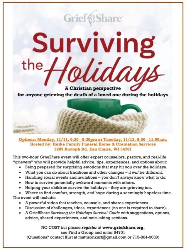 Grief share: surviving the holidays 