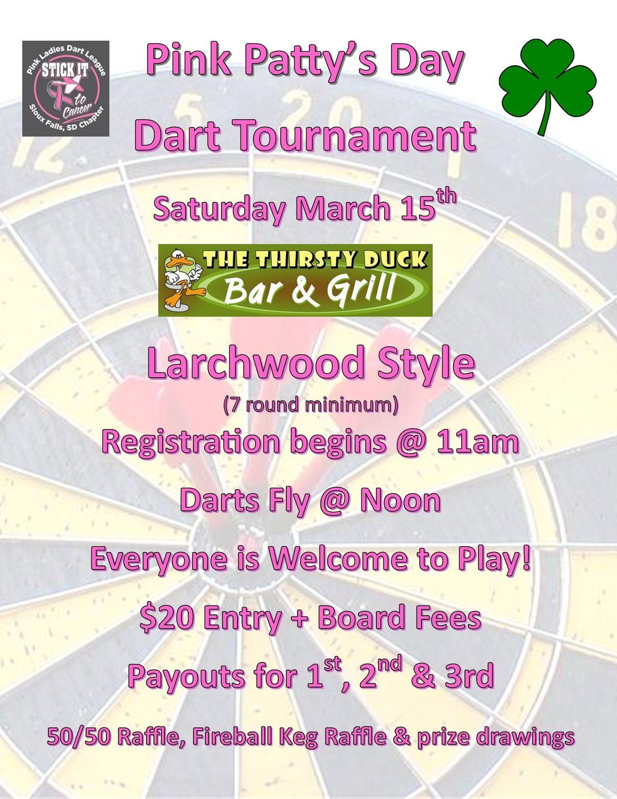 Pink Patty's Day Dart Tournament