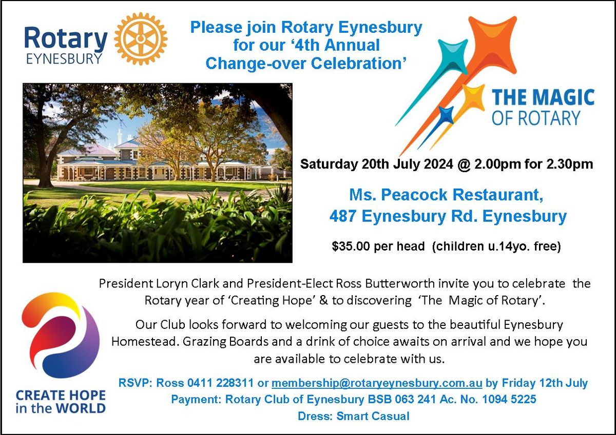 Rotary Eynesbury 4th Annual Change Over