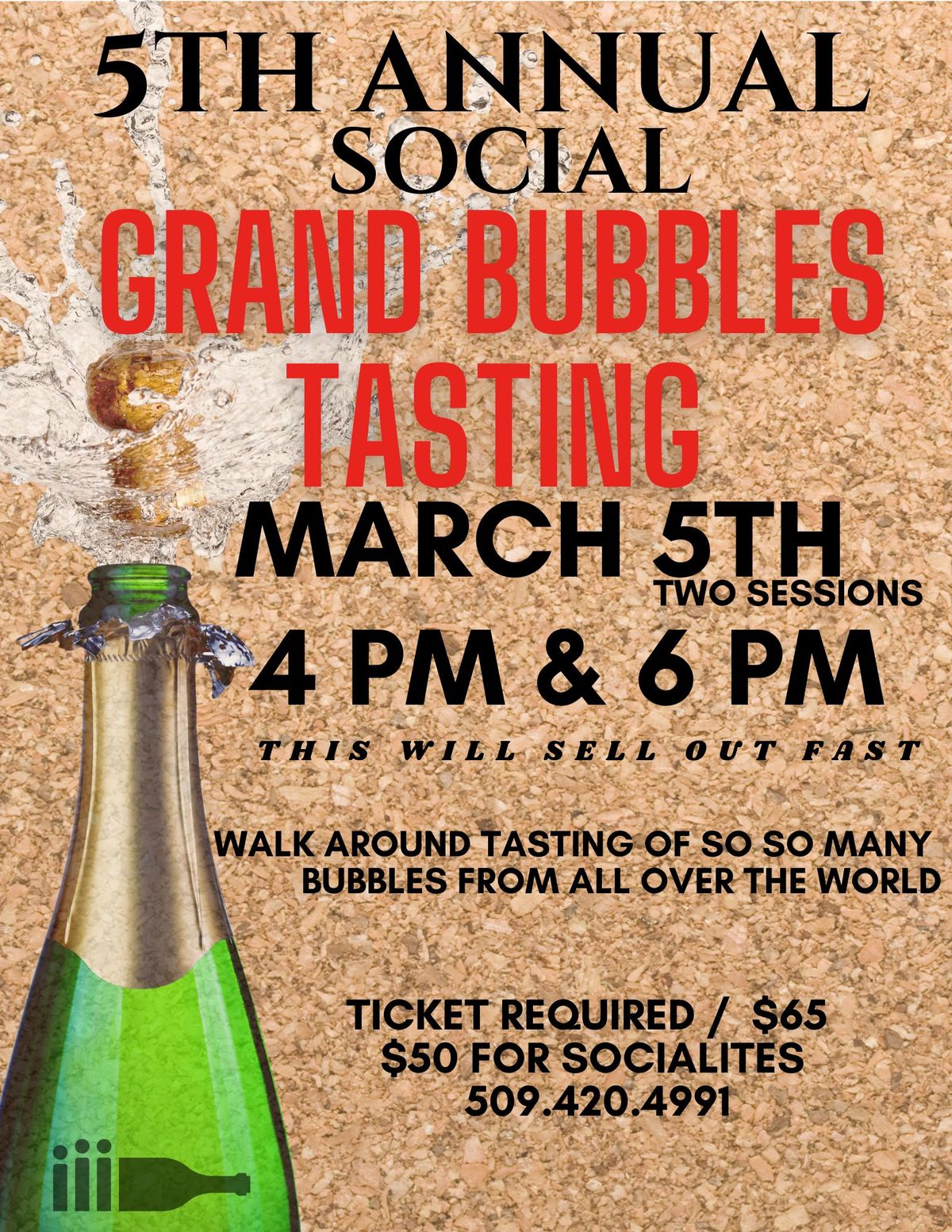 5th Annual Grand Bubbles Tasting 6pm