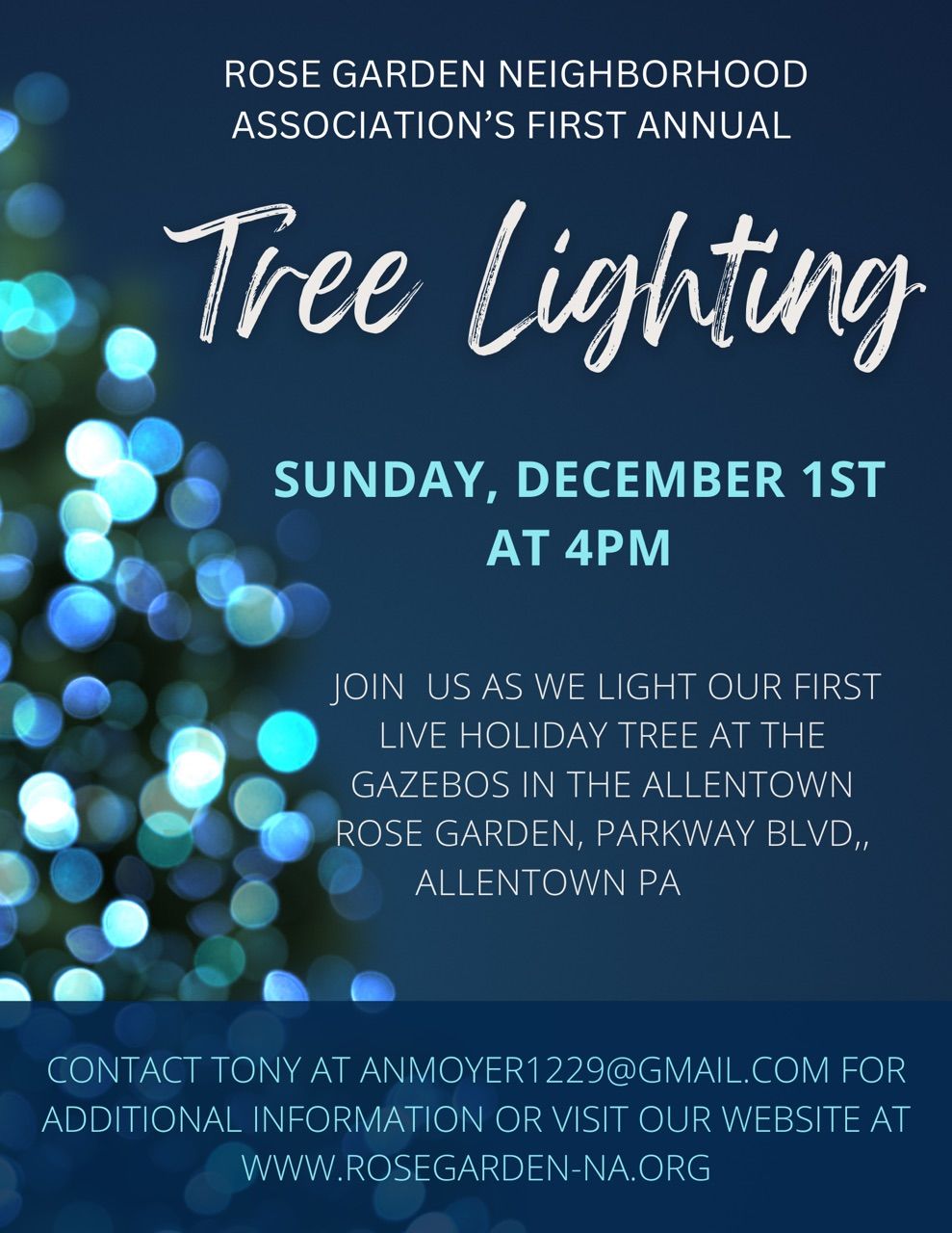 Rose Garden Neighborhood Association's First Annual Tree Lighting