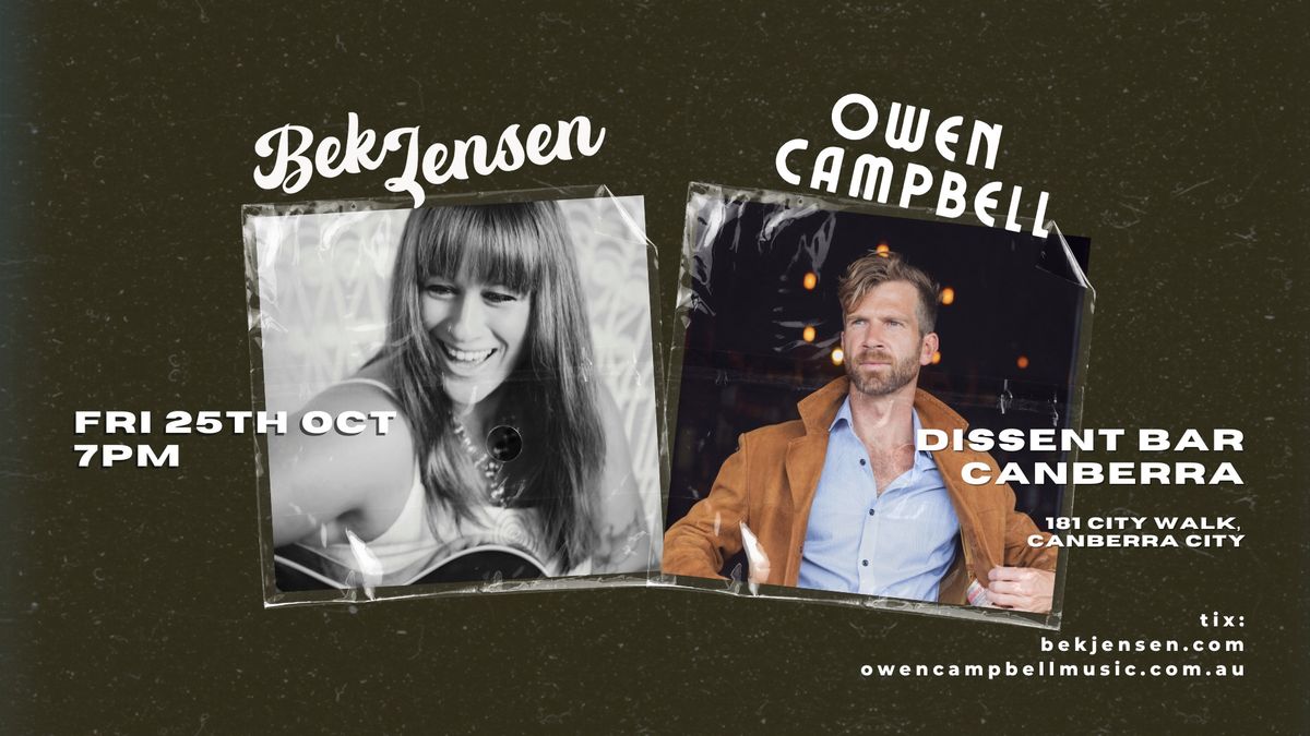 Bek Jensen and Owen Campbell at Dissent Bar