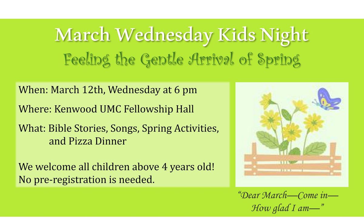 March Wednesday Kids Night