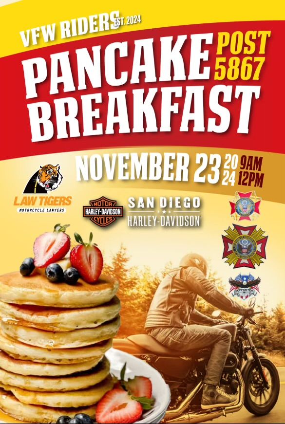 VFW POST 5806 Pancake Breakfast At San Diego Harley-Davidson