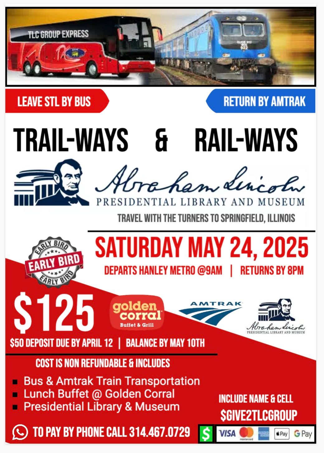 Bus & Train Trip to Abraham Lincoln's Presidential Library & Museum in Springfield, Illinois