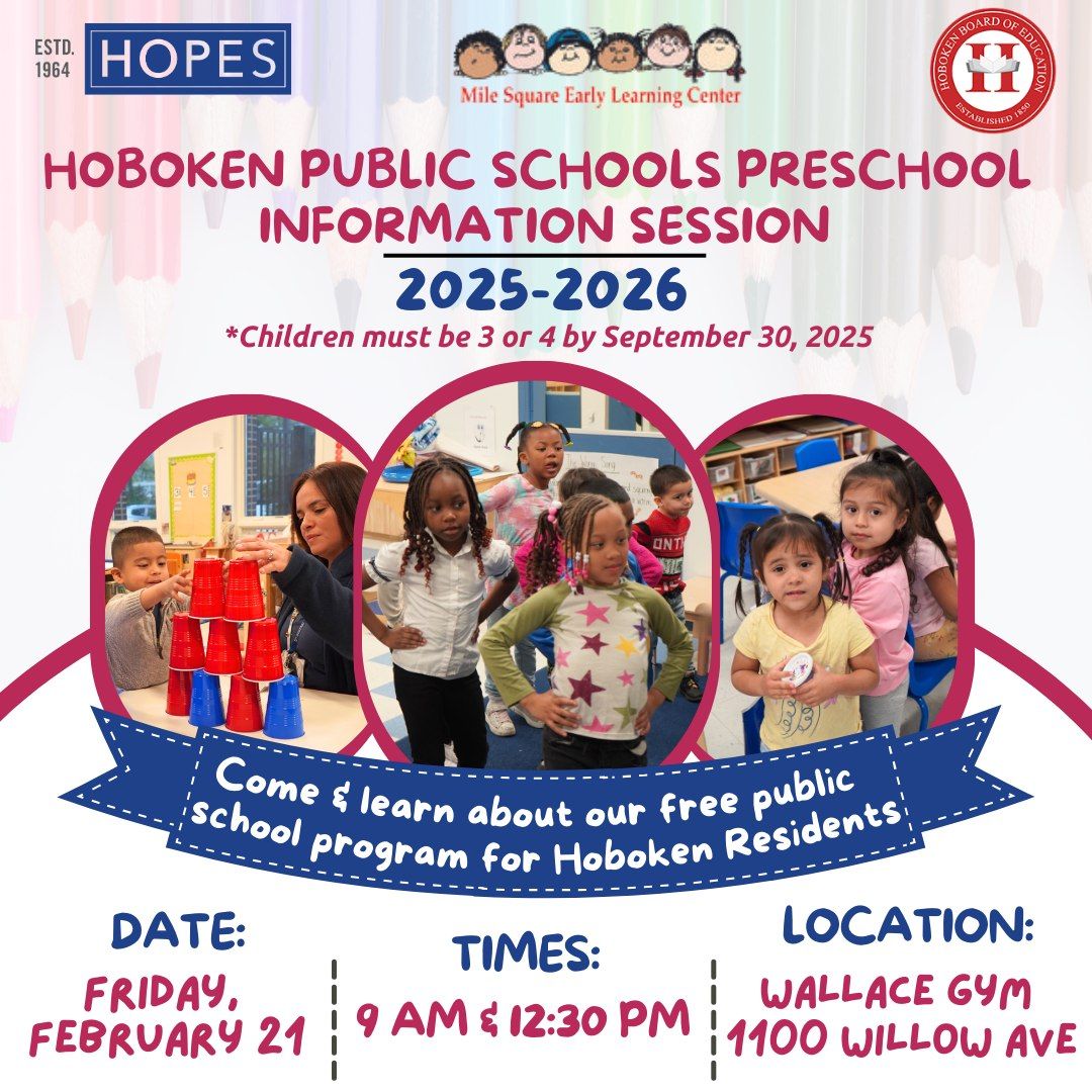 Hoboken Public Schools PreK Info Session 2025-2026