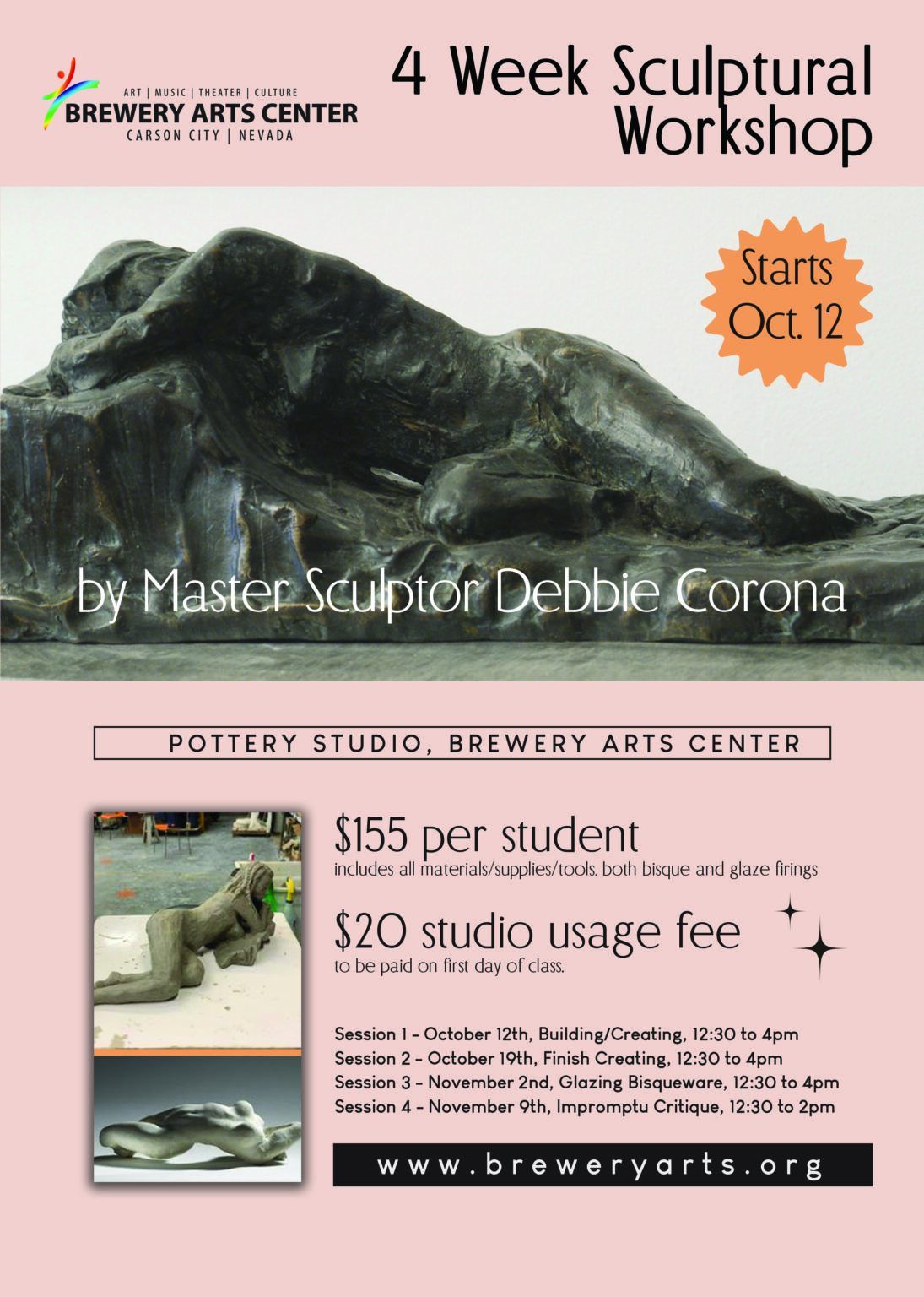 4 WEEK SCULPTURAL WORKSHOP BY MASTER SCULPTOR DEBBIE CORONA