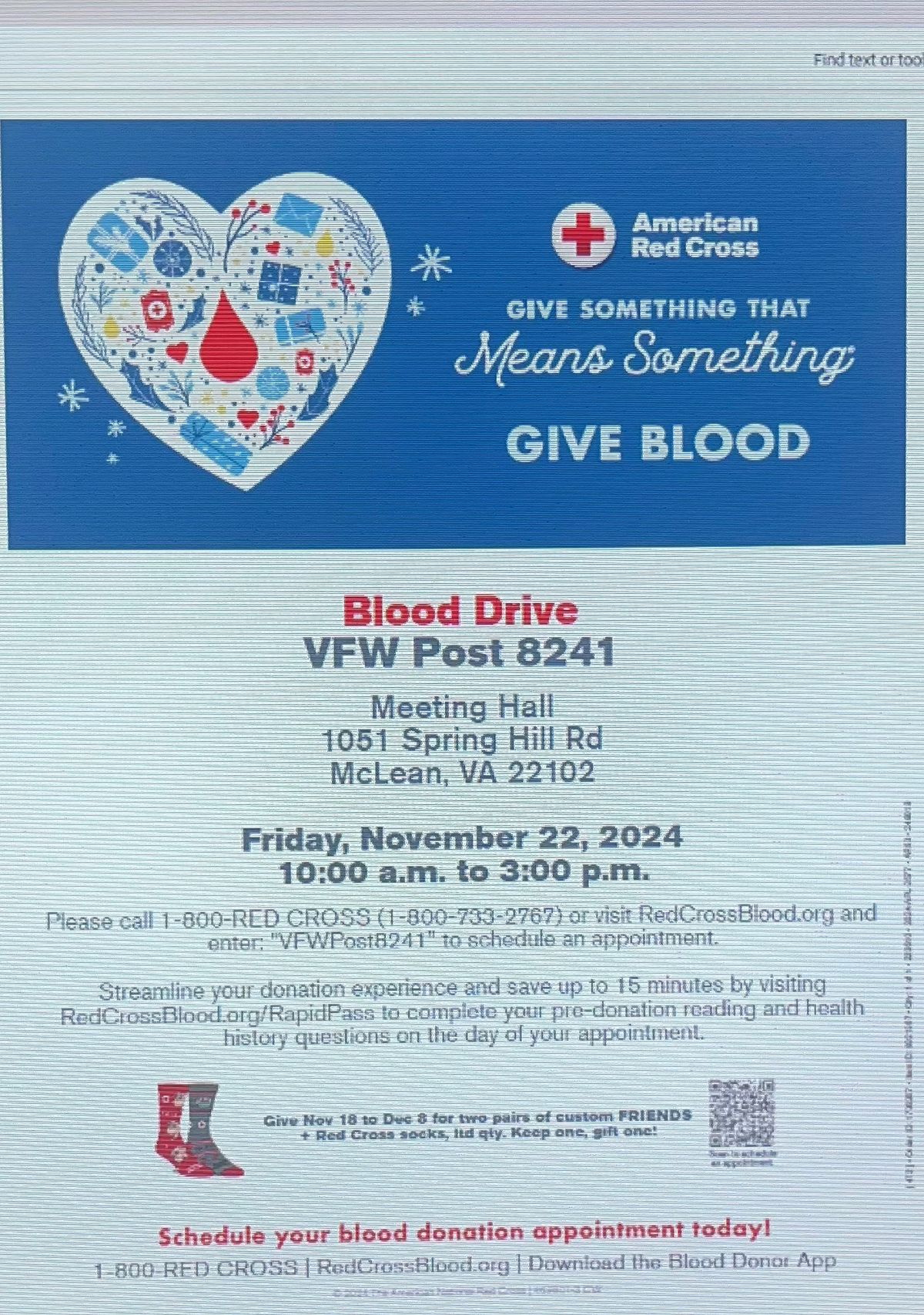 Blood Drive at VFW Mclean Post 8241